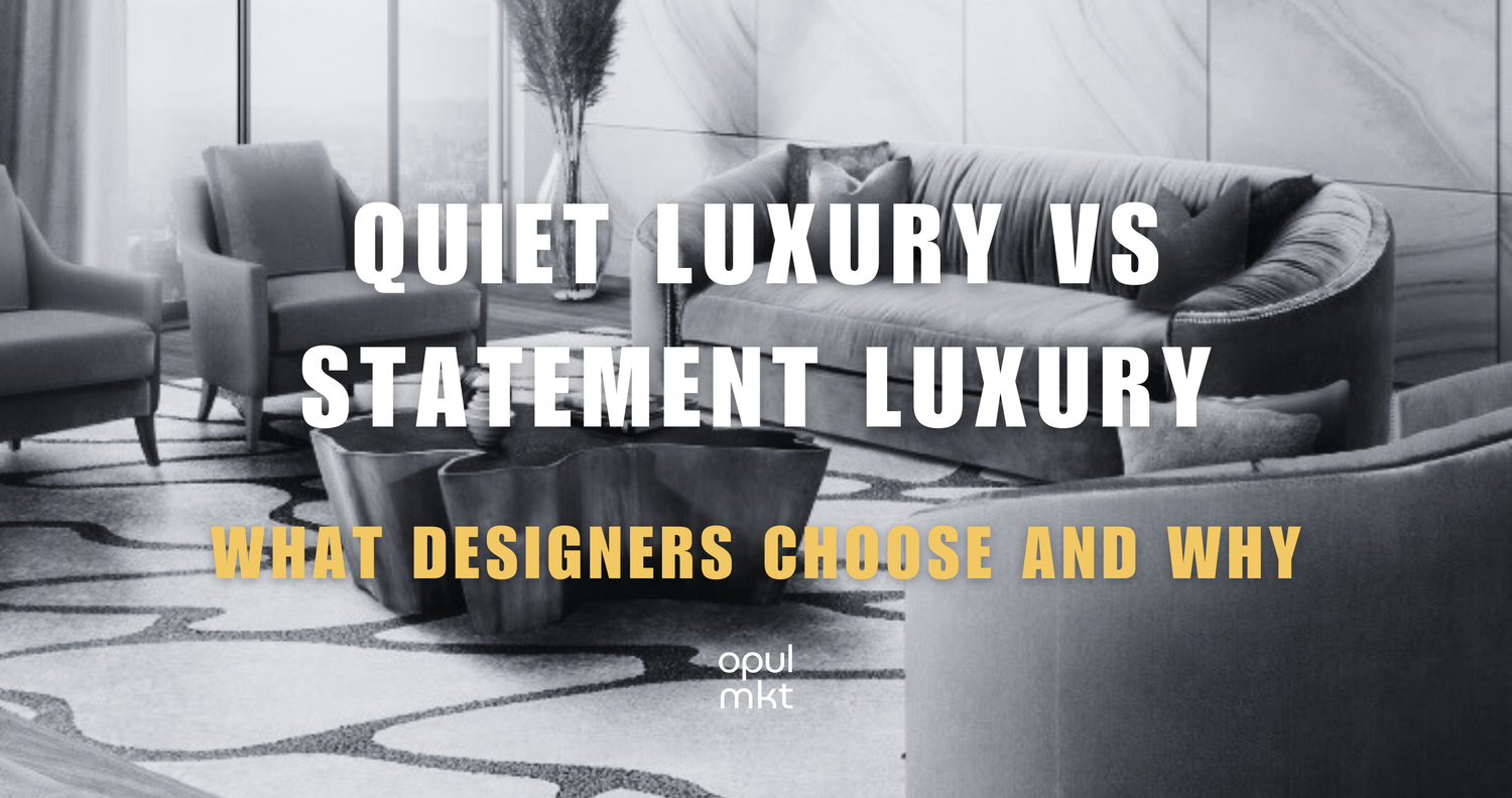 Quiet luxury interior with a sculptural statement piece as a focal point