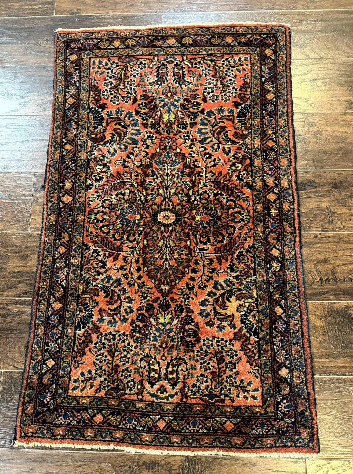Antique Persian Lilihan Rug 2x4, Red, Floral, Wool, Handmade Lilian Persian Carpet - Jewel Rugs, view 2