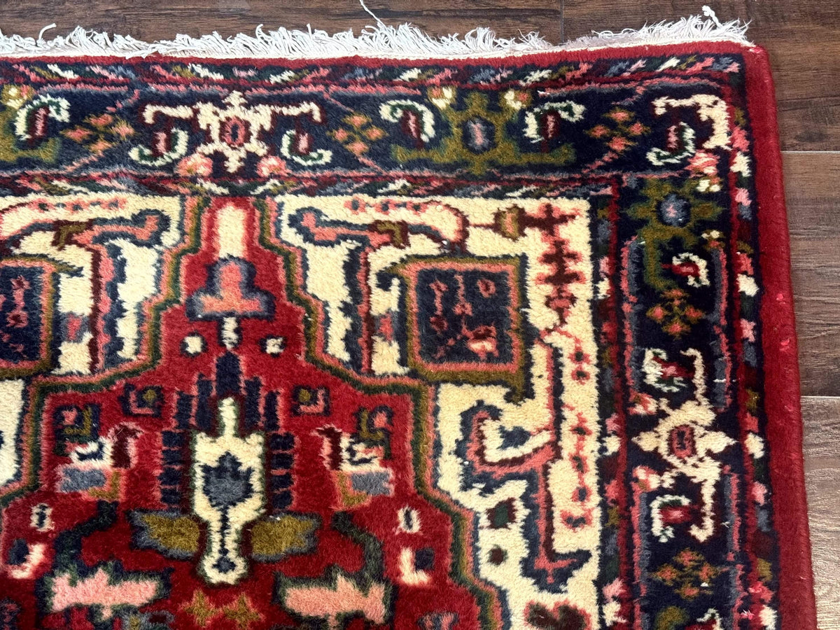 Indo Persian Heriz Runner Rug 3 x 17, Geometric Long Runner Carpet for Hallway, Medallions, Wool Runner Rug 3x17 - Jewel Rugs, view 7