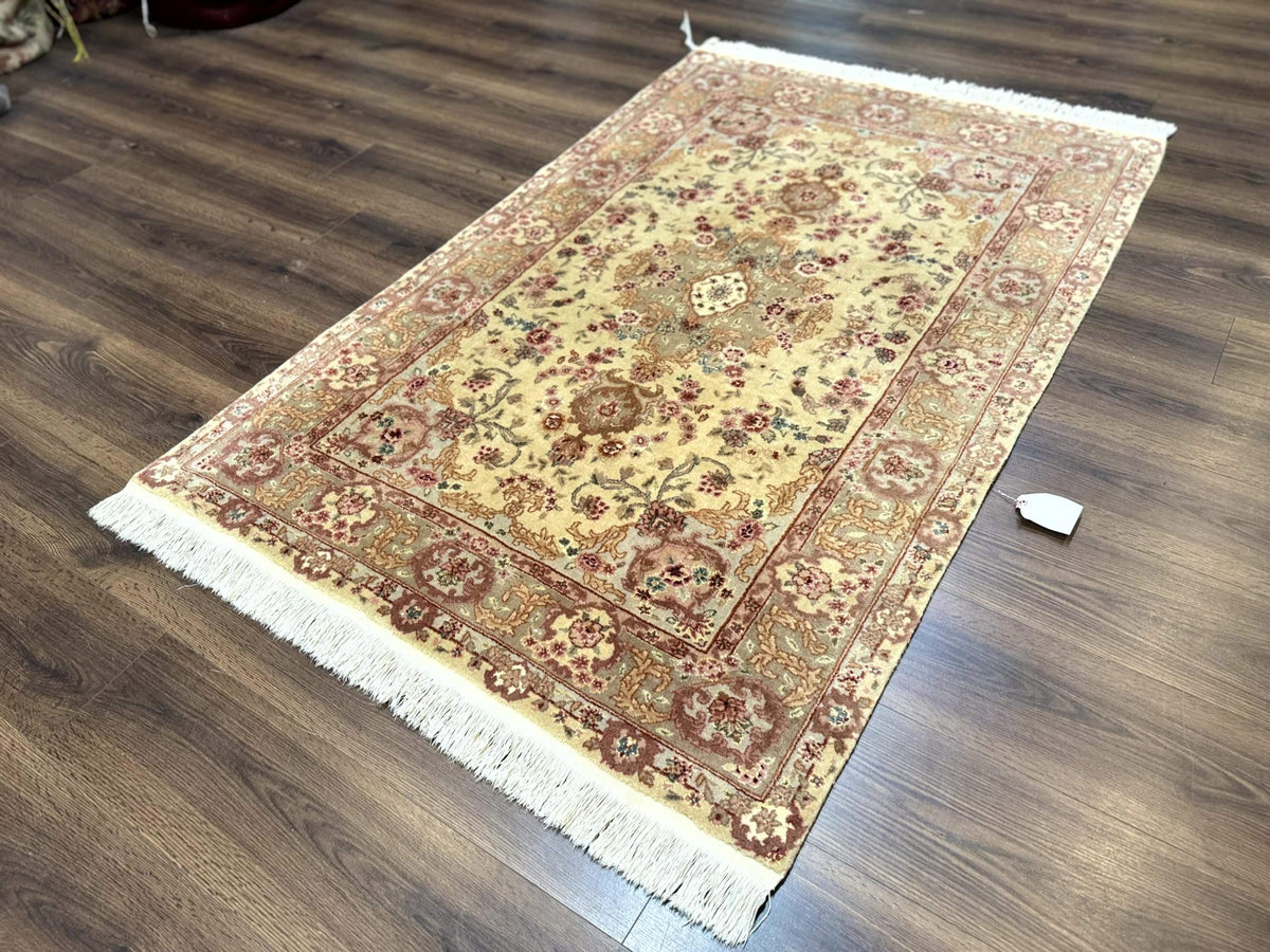 Sino Persian Rug 4x6, Wool and Silk Highlights, Fine 200 KPSI - Jewel Rugs, view 3