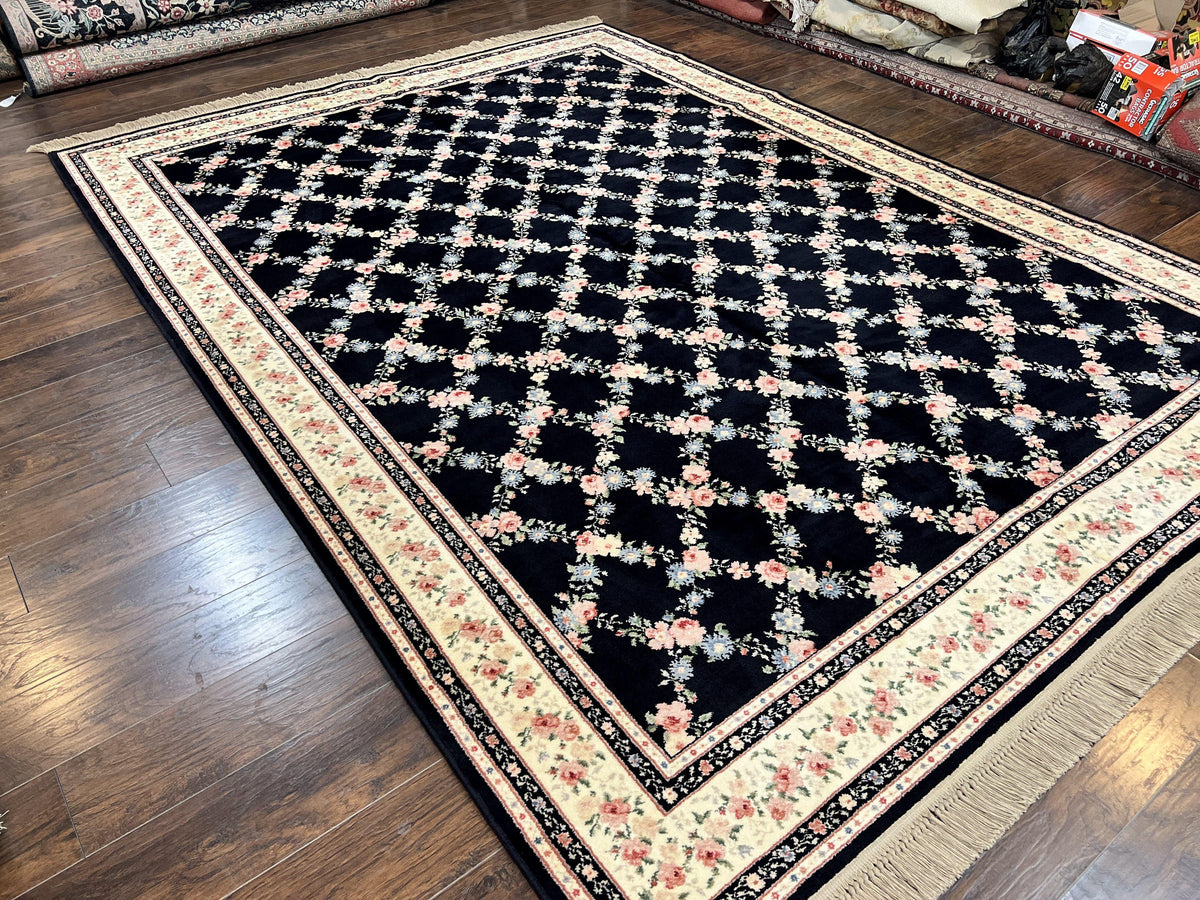Karastan Rug 8' 8" x 12" Garden of Eden Collection Ebony Trellis #509/1270, Wool Pile Discontinued Vintage Karastan Carpet, Room Sized Rug - Jewel Rugs, view 13
