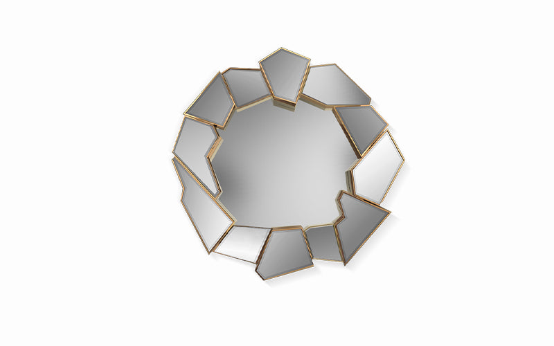 Crackle Round Mirror image