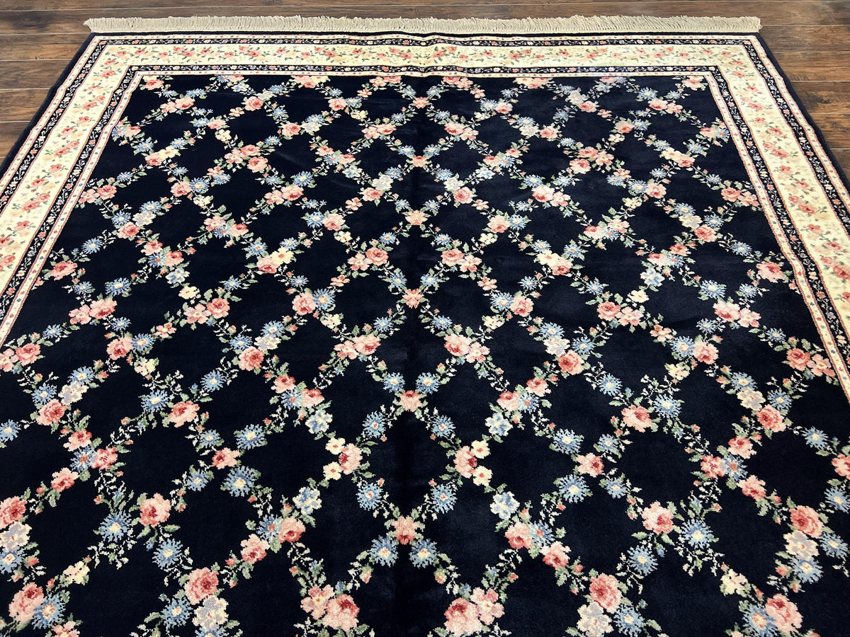 Karastan Rug 8' 8" x 12" Garden of Eden Collection Ebony Trellis #509/1270, Wool Pile Discontinued Vintage Karastan Carpet, Room Sized Rug - Jewel Rugs, view 12