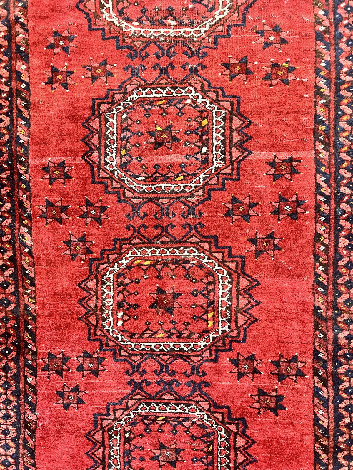 Afghan Rug 3x6, Semi Antique Vintage Oriental Carpet, Wool Handmade Red Rug, Tribal Rug, Afghan Beshir Rug - Jewel Rugs, view 5