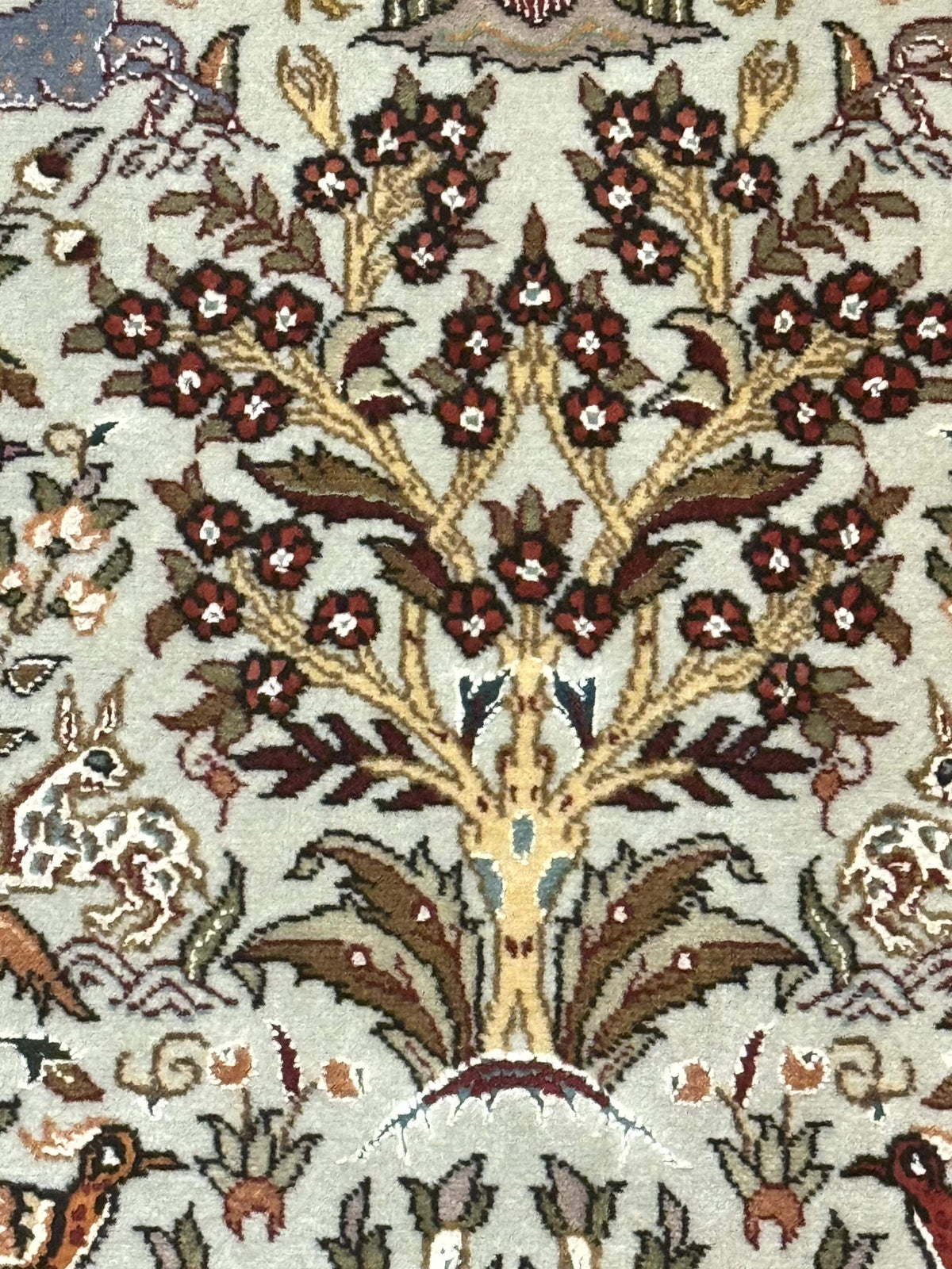 Wonderful Persian Tabriz Rug 3x5, Tree of Life, Animal Pictorials, Birds, Wool & Silk Highlights, Fine 330 KPSI - Jewel Rugs, view 8