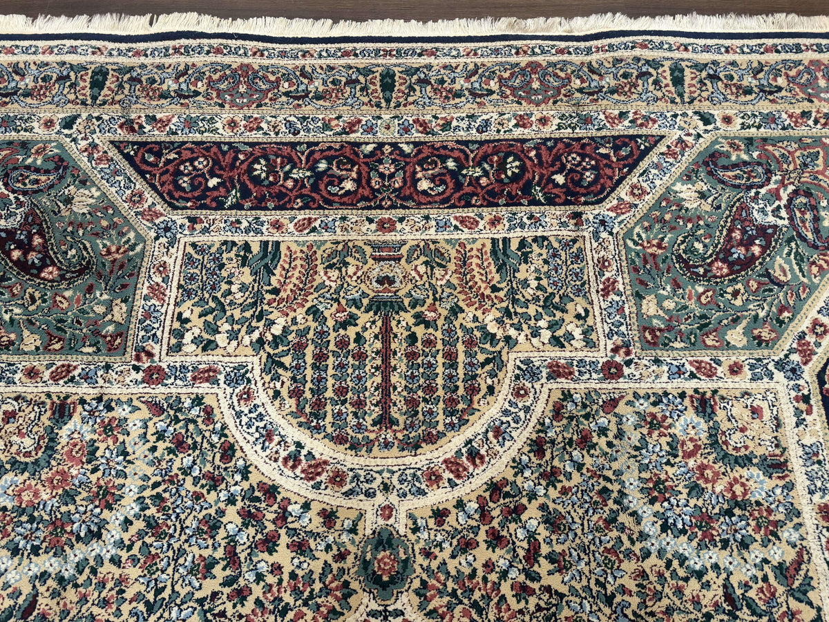 Persian Rug 8x11, Belgium Power Loomed Rug, Kirman Lavar Floral Design, Vintage Rug - Jewel Rugs, view 4