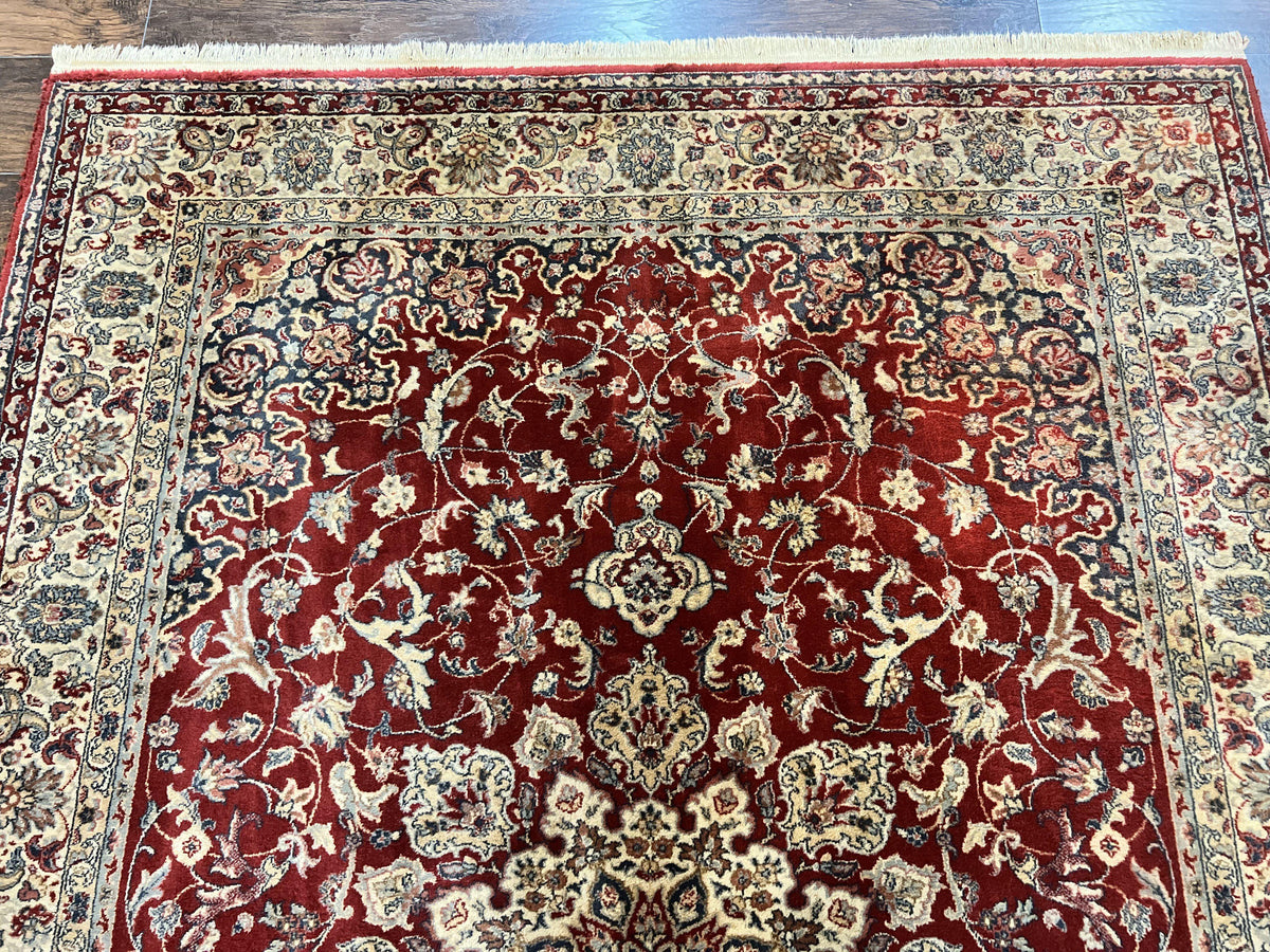 Couristan Rug 5.6 x 8, Floral Medallion, Dark Red Cream, Belgium Power Loomed Rug, Taj Mahal Rug, Vintage Oriental Wool Carpet - Jewel Rugs, view 2
