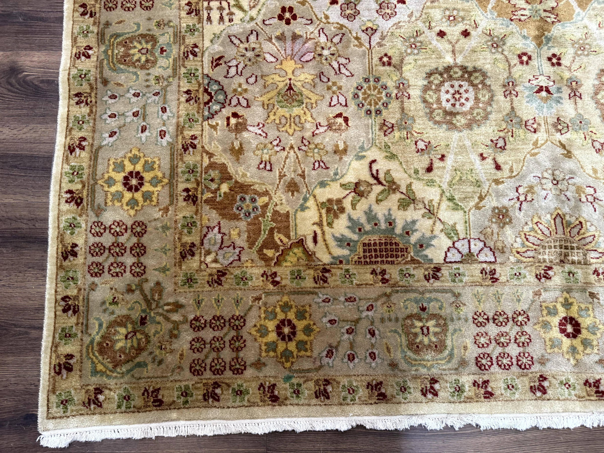 Indo Persian Rug 8x10, Indian Rug, Soft Wool Rug, Oushak Style Rug, Handmade Rug - Jewel Rugs, view 9