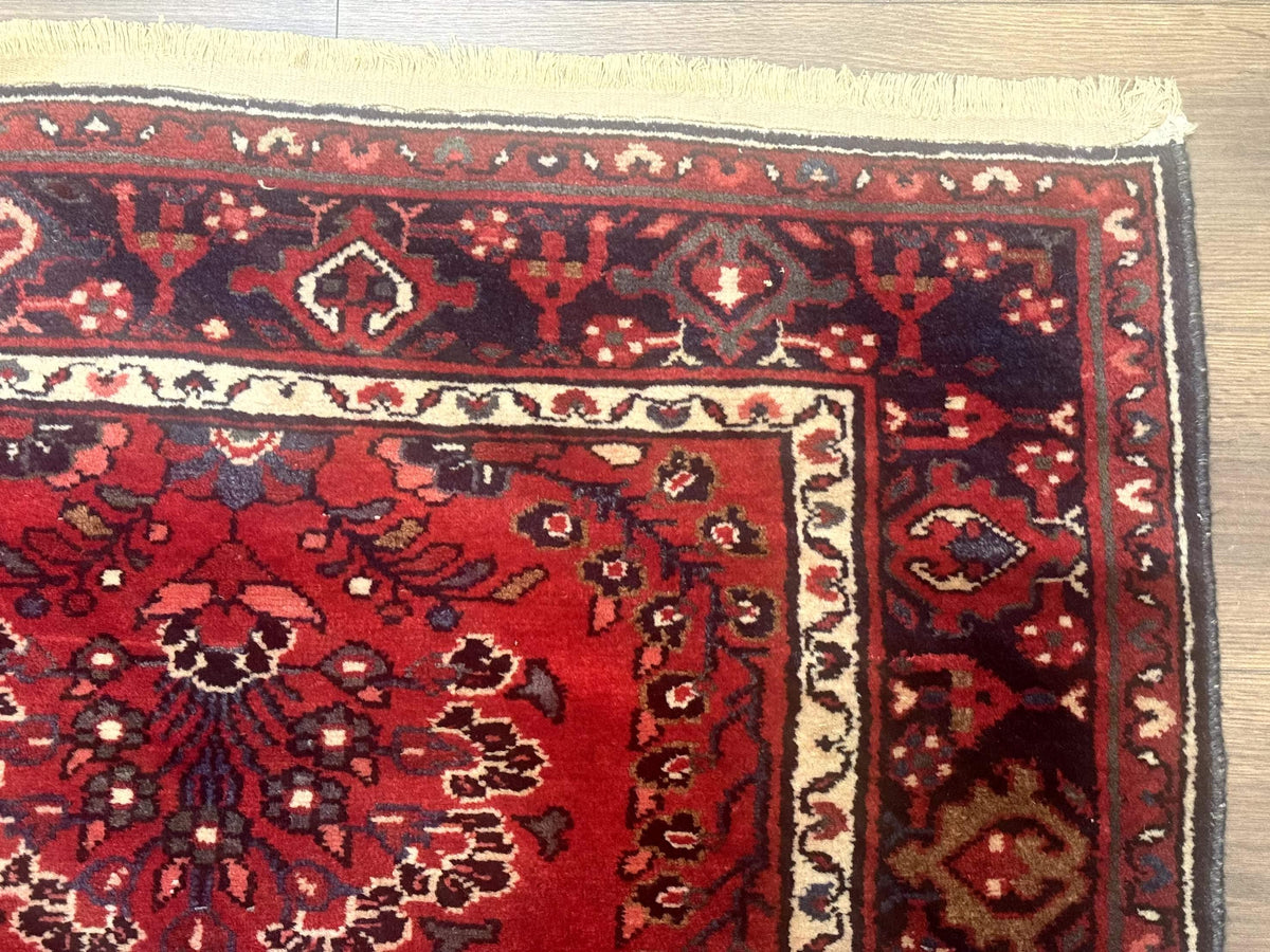 Red Persian Rug 2.6 x 6.8, Floral, Antique Per'sian Carpet, Persian Malayer Rug, Hamadan Rug - Jewel Rugs, view 7