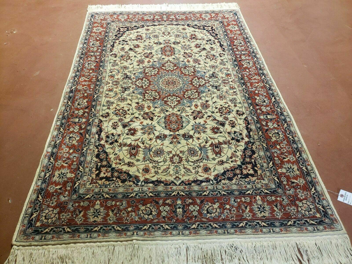 4' X 6' Handmade Ultra Fine Chinese Floral Oriental Wool Rug Hand Knotted Beige - Jewel Rugs, view 2