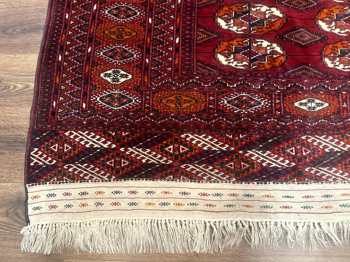 Persian Turkoman Rug 7x9, Red Tribal Carpet - Jewel Rugs, view 8