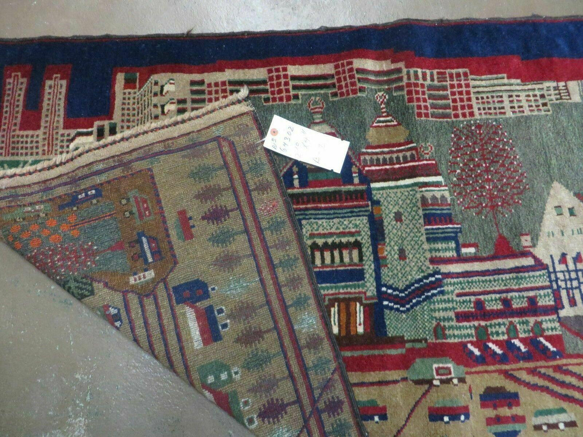 3' X 5' New Vintage Handmade Afghan Balouch Tribal Wool Pictorial Rug # 302 - Jewel Rugs, view 9