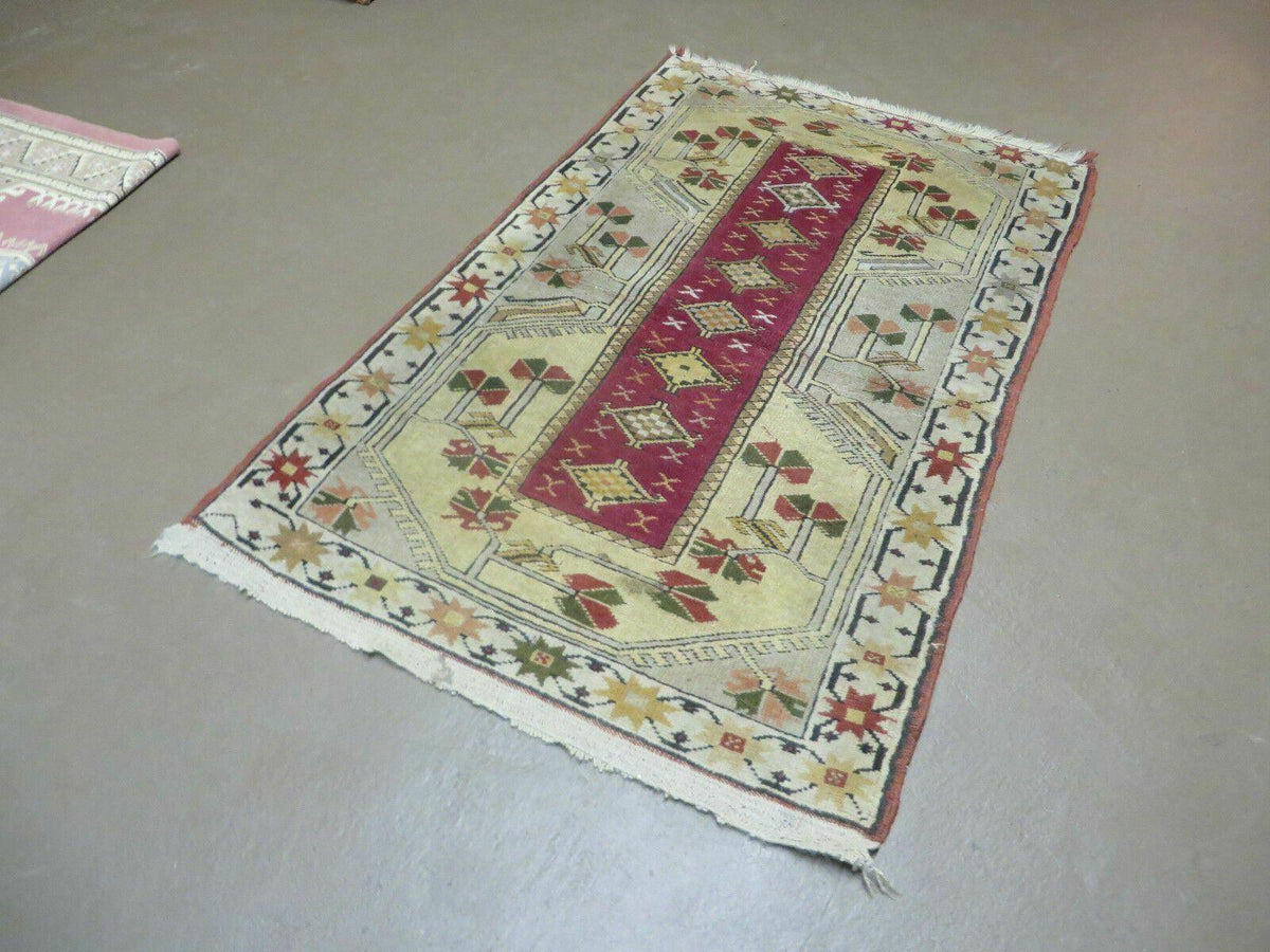 3' X 5' Vintage Handmade Turkish Turkey Oushak MILAS Wool Accent Rug Carpet Nice - Jewel Rugs, view 2