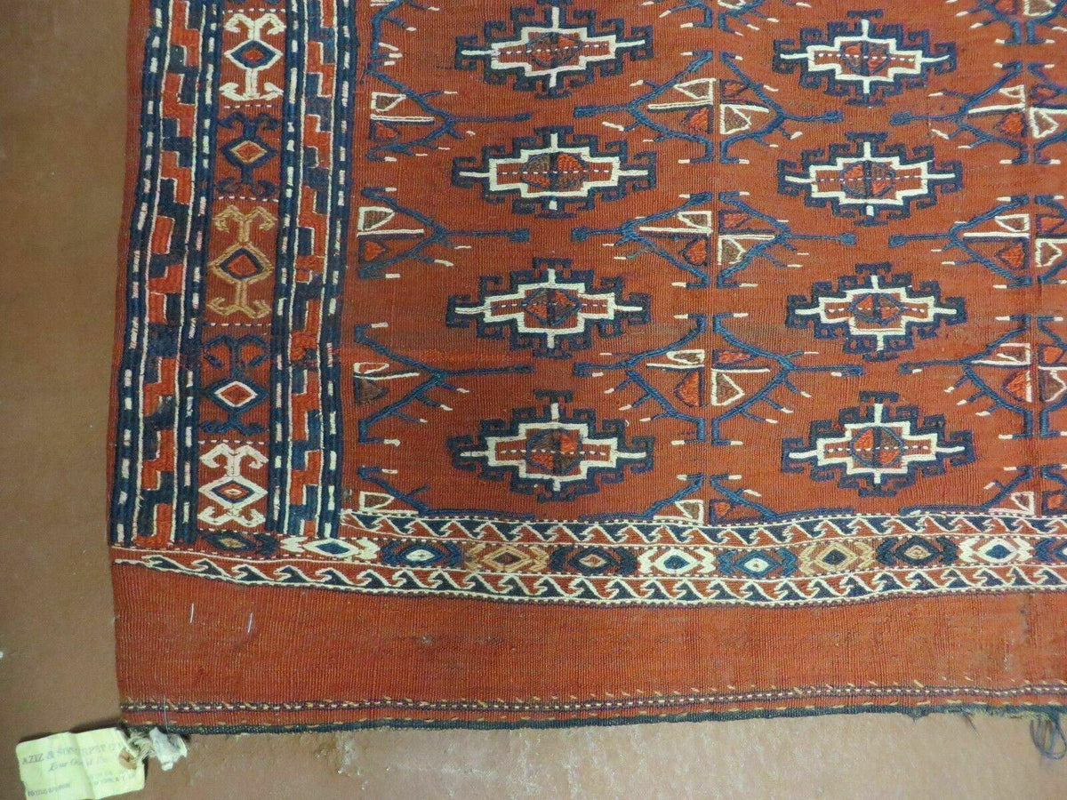 2'8" X 4' Antique Handmade Tribal Wool Rug Pillow Case Yamud Flat Weave Diamond - Jewel Rugs, view 6