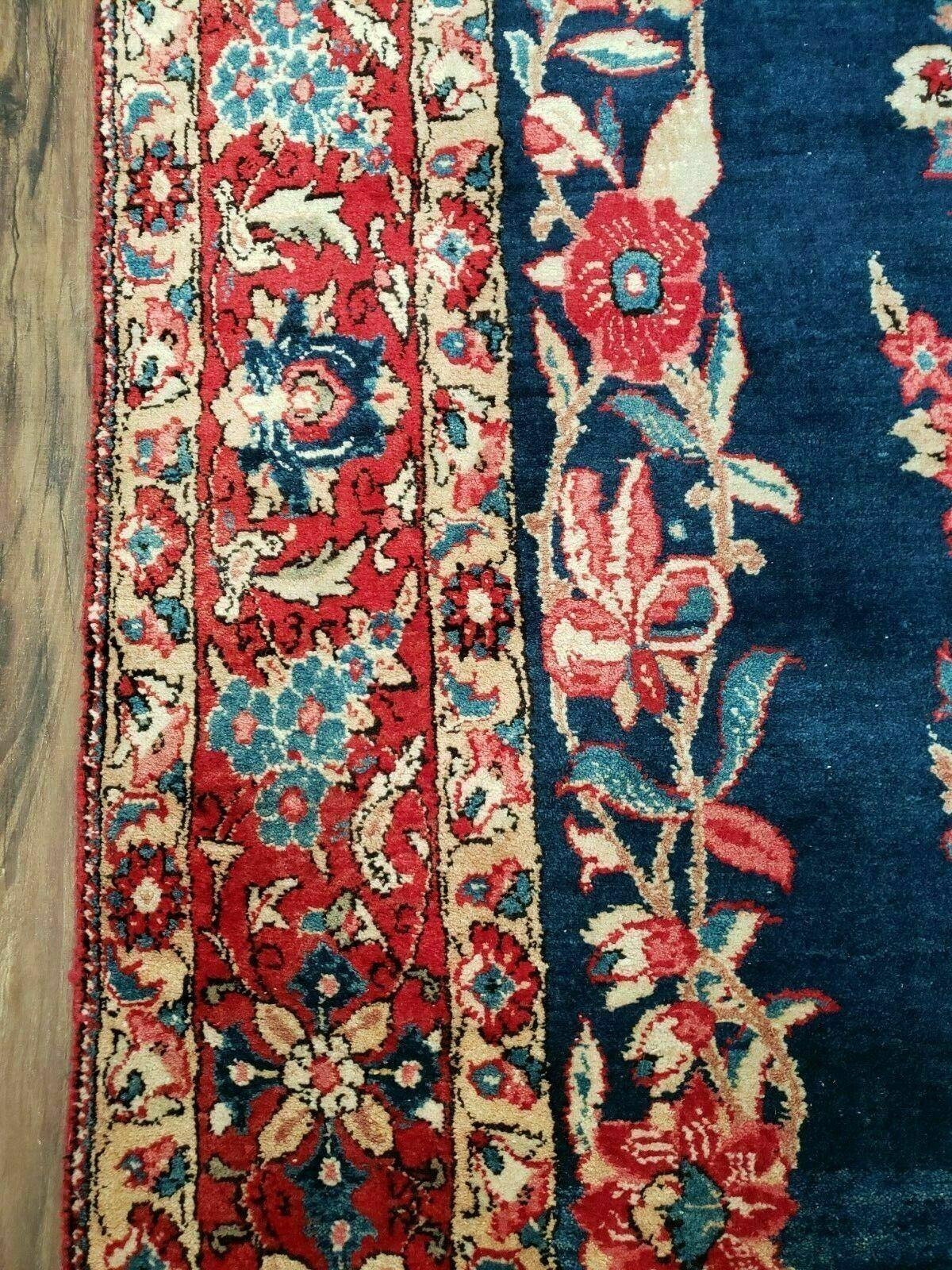 4' X 7' Vintage Handmade Turkish Wool Rug Flowers Birds Tree Of Life Blue Red - Jewel Rugs, view 13