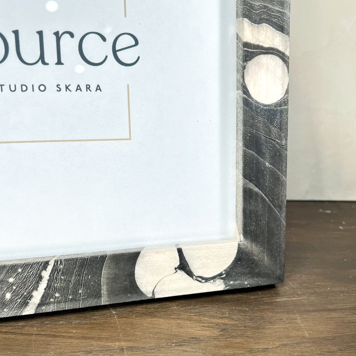 Neue Hand Marbled Wood Picture Frame - Black & White (8x8) - Source by Studio Skara, view 5