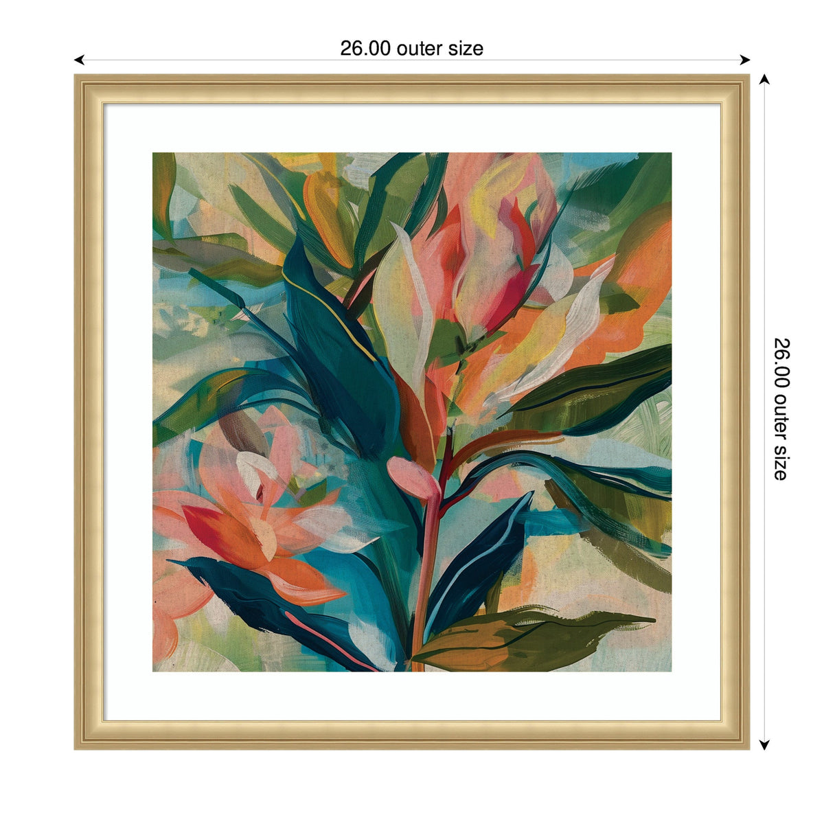 Framed Art Colorful Tropic Botanical Abstract Neutral Linen by The Creative Bunch Studio