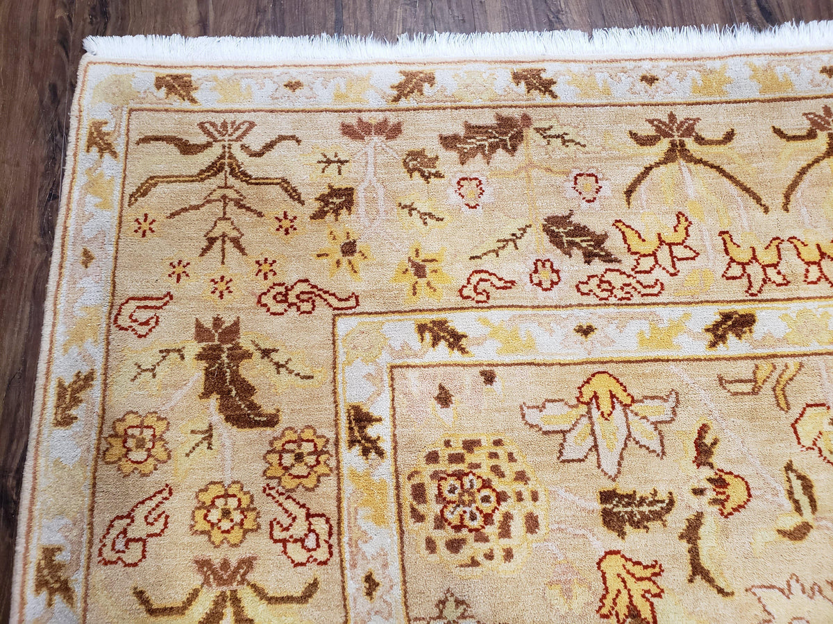 Vintage Turkish Oushak Area Rug 6x9, Wool Hand-Knotted - Jewel Rugs, view 7