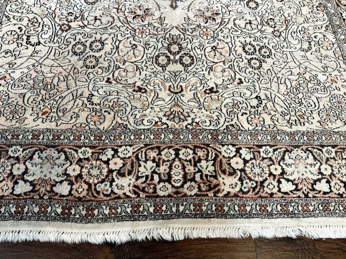 Silk Indian Kashmiri Rug 6x9 - Jewel Rugs, view 5