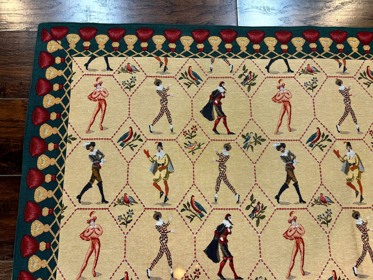 Square Tapestry 5x5, Wall Hanging, Human Pictorials, Court Jesters, Vintage - Jewel Rugs, view 8