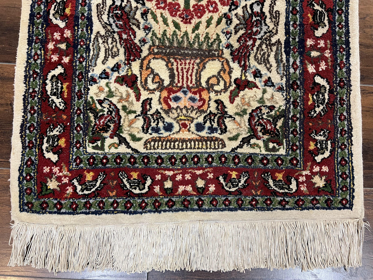 Small Indo Persian Rug 2x3 ft, Wool with Silk Highlights, Animal Pictorials, Birds - Jewel Rugs, view 5