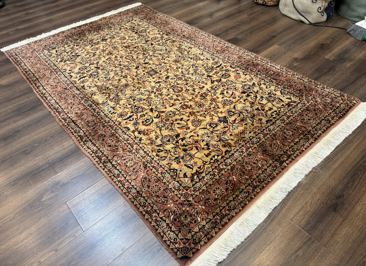 Indo Persian Rug 5x8, Light Tan/Camel, Allover Design - Jewel Rugs, view 14