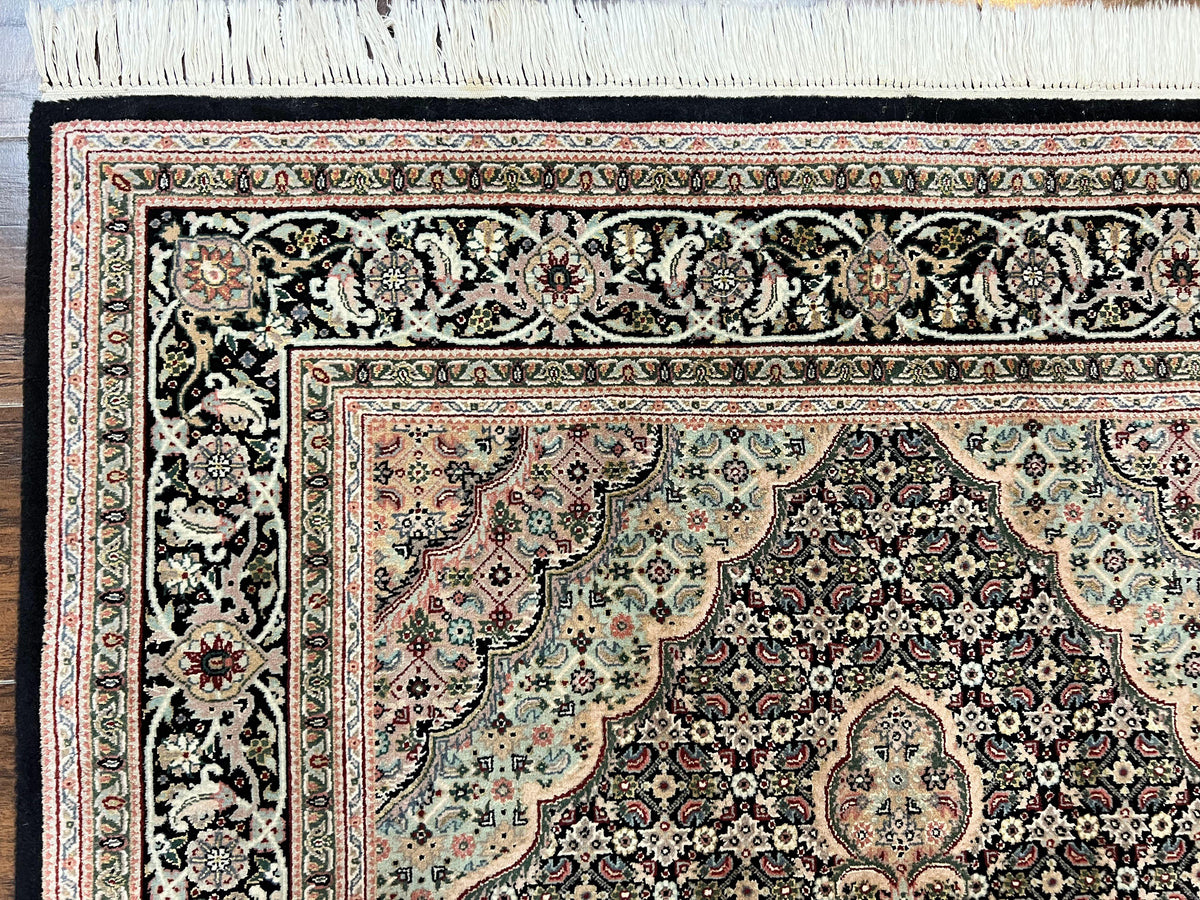 Sino Persian Rug 4x6, Fine Hand Knotted Carpet, Black, Wool, Vintage Rug 4 x 6, Herati Mahi, 300 KPSI - Jewel Rugs, view 7