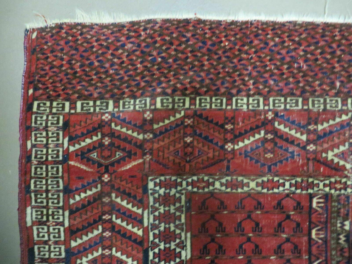Antique Turkoman Rug 4x5, Ensi Hatchli Tekke Wool Rug - Jewel Rugs, view 5