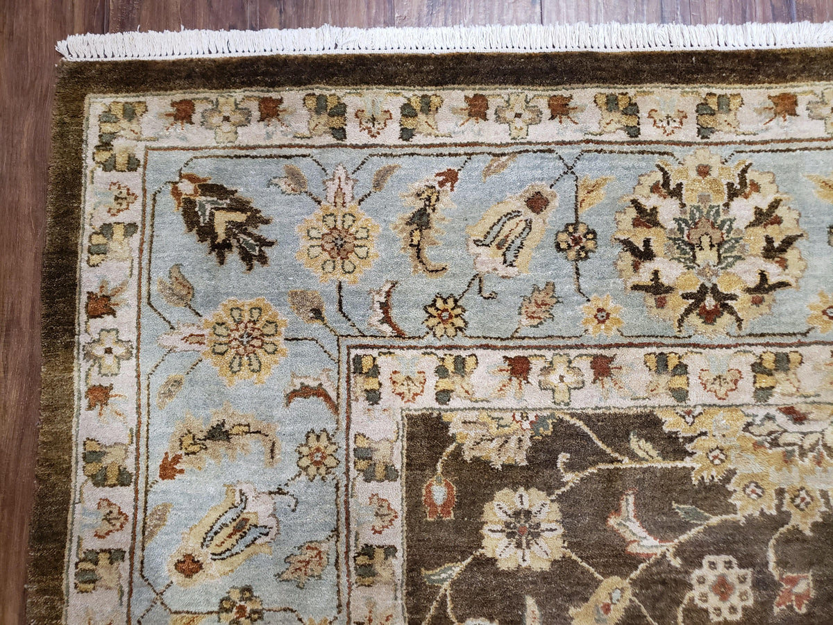 9x12 Vintage Handmade Wool Rug Carpet Indo Mahal Oushak Nice Brown Blue - Jewel Rugs, view 6