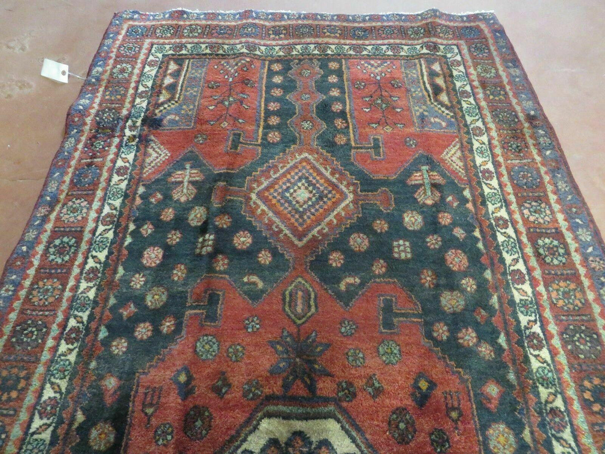 4' X 9' Antique Handmade Turkish Tribal Oriental Geometric Wool Rug # 605 - Jewel Rugs, view 4