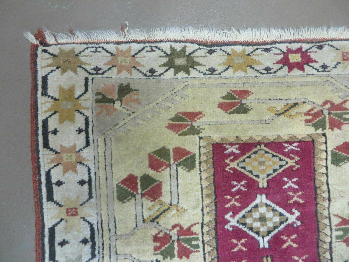 3' X 5' Vintage Handmade Turkish Turkey Oushak MILAS Wool Accent Rug Carpet Nice - Jewel Rugs, view 6