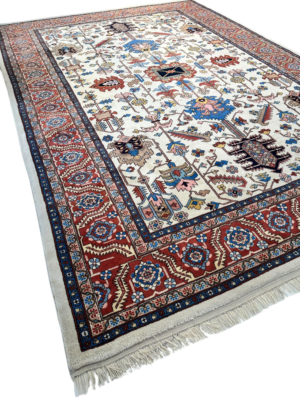 Hand-Knotted Vintage Afghani Serapi Wool Rug – 10'10" x 15'10" – Elegant Traditional Area Rug - Rugistan, view 5