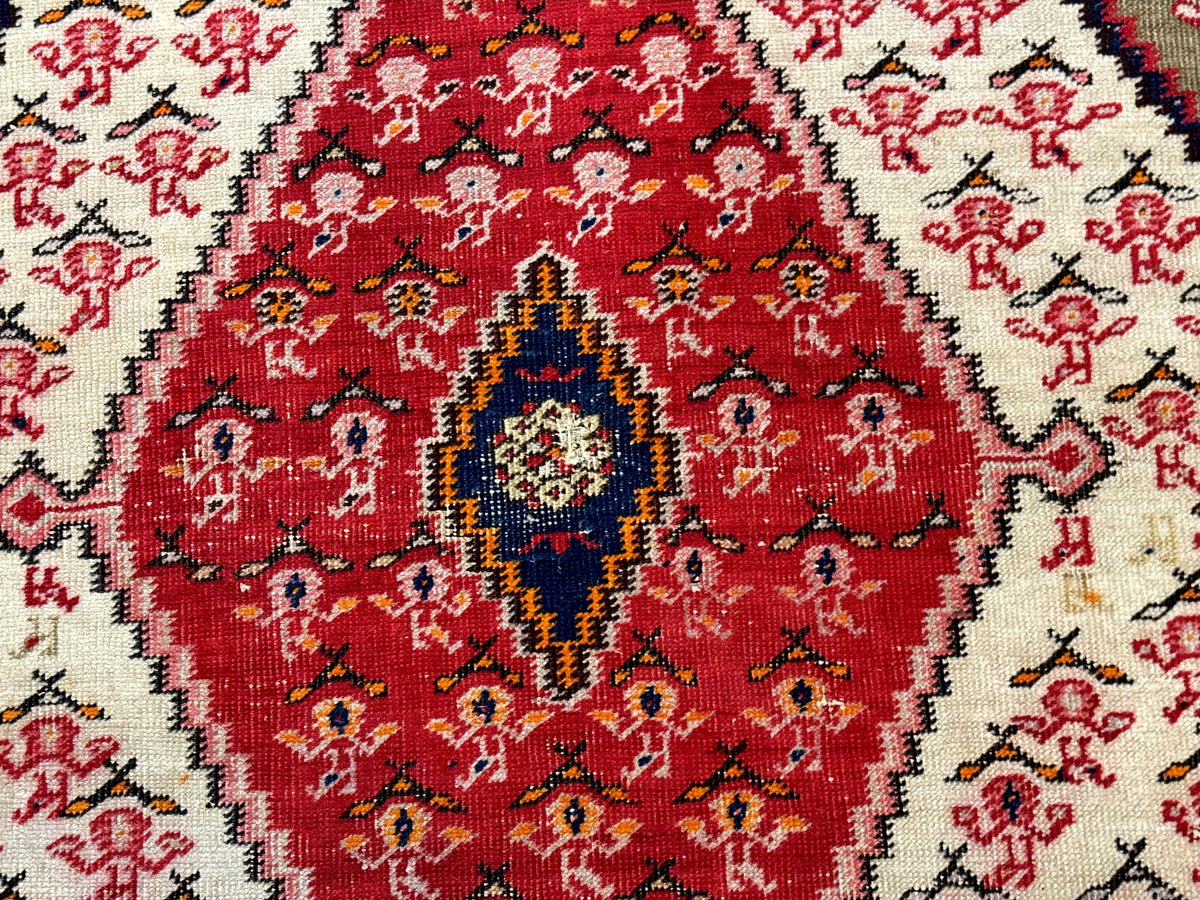 Antique Persian Malayer Rug 4x7, Tribal Senneh Carpet, Geometric, Diamond Design - Jewel Rugs, view 4