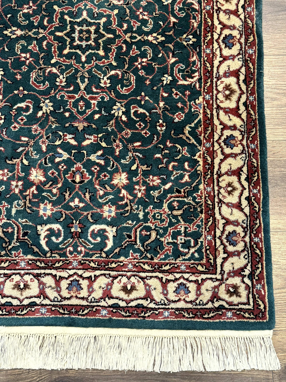 Dark Green Indo Persian Rug 2.5 x 4, Hand Knotted Wool Small Oriental Carpet - Jewel Rugs, view 10
