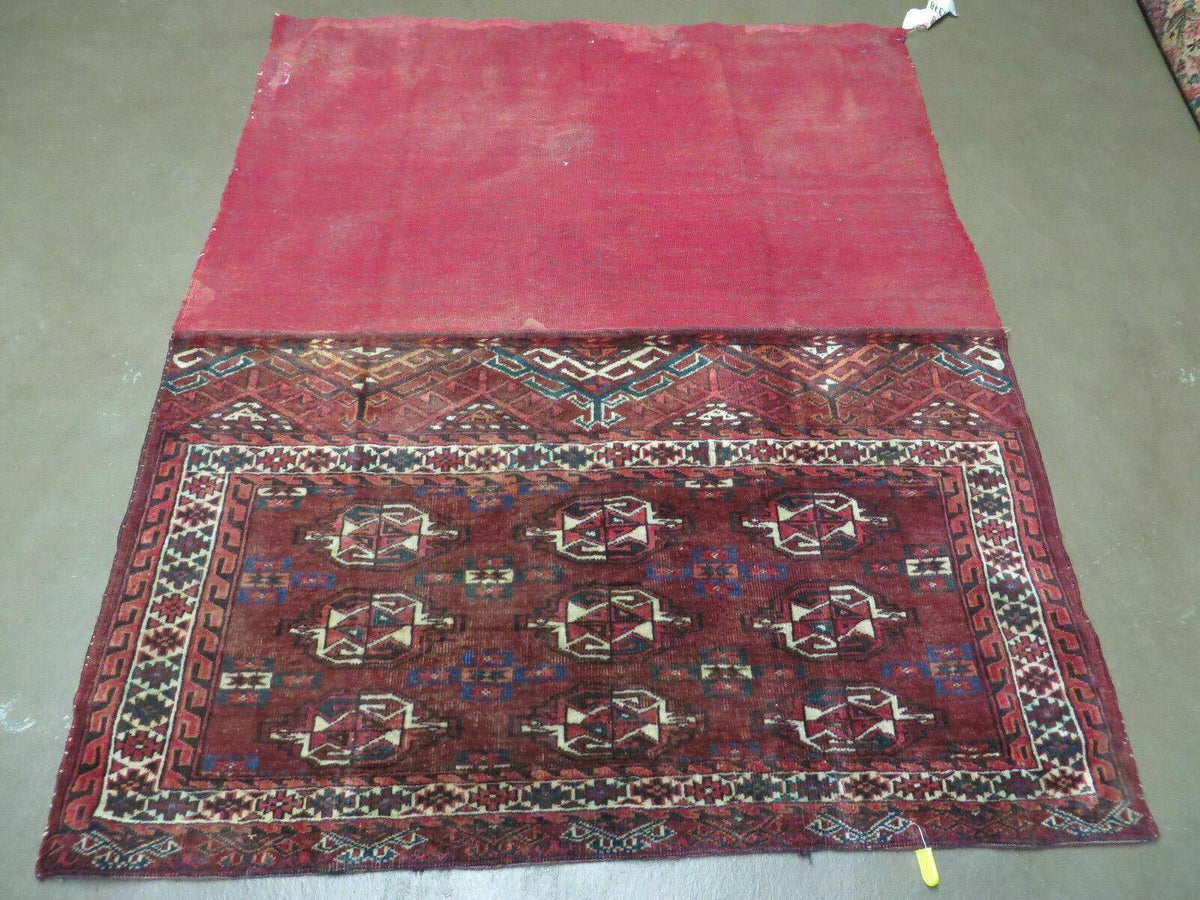 2.5' X 4' Antique Handmade Bokhara Turkoman Yamud Wool Rug Kilim Backing NICE - Jewel Rugs, view 10