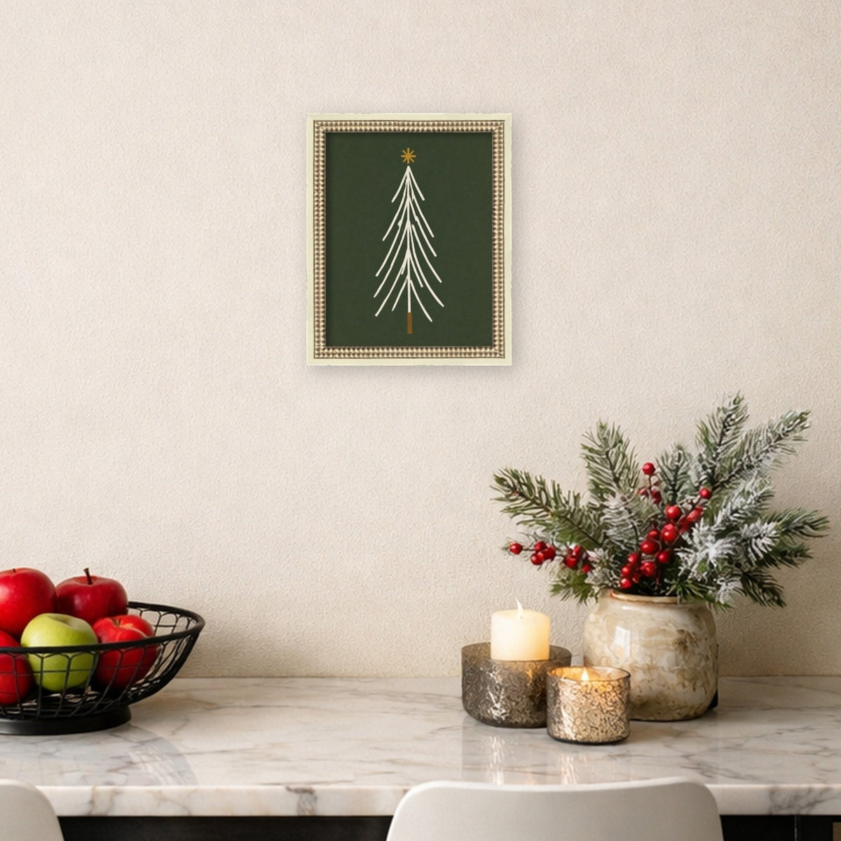 Minimalist Tree by Laura Moss Framed Mounted Canvas Wall Art Print