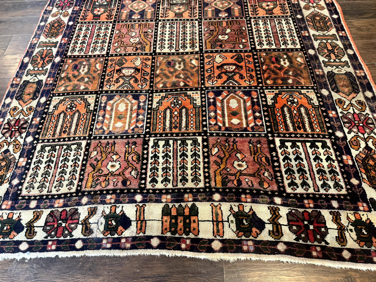 Persian Bakhtiari Tribal Rug 7x10, Panel Design, Semi Antique - Jewel Rugs, view 6