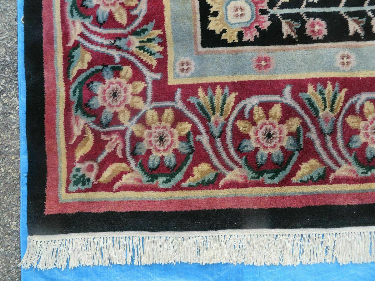 9' X 12' Decorative Chinese Aubusson Hand Knotted Pile Wool Rug Black Nice - Jewel Rugs, view 9