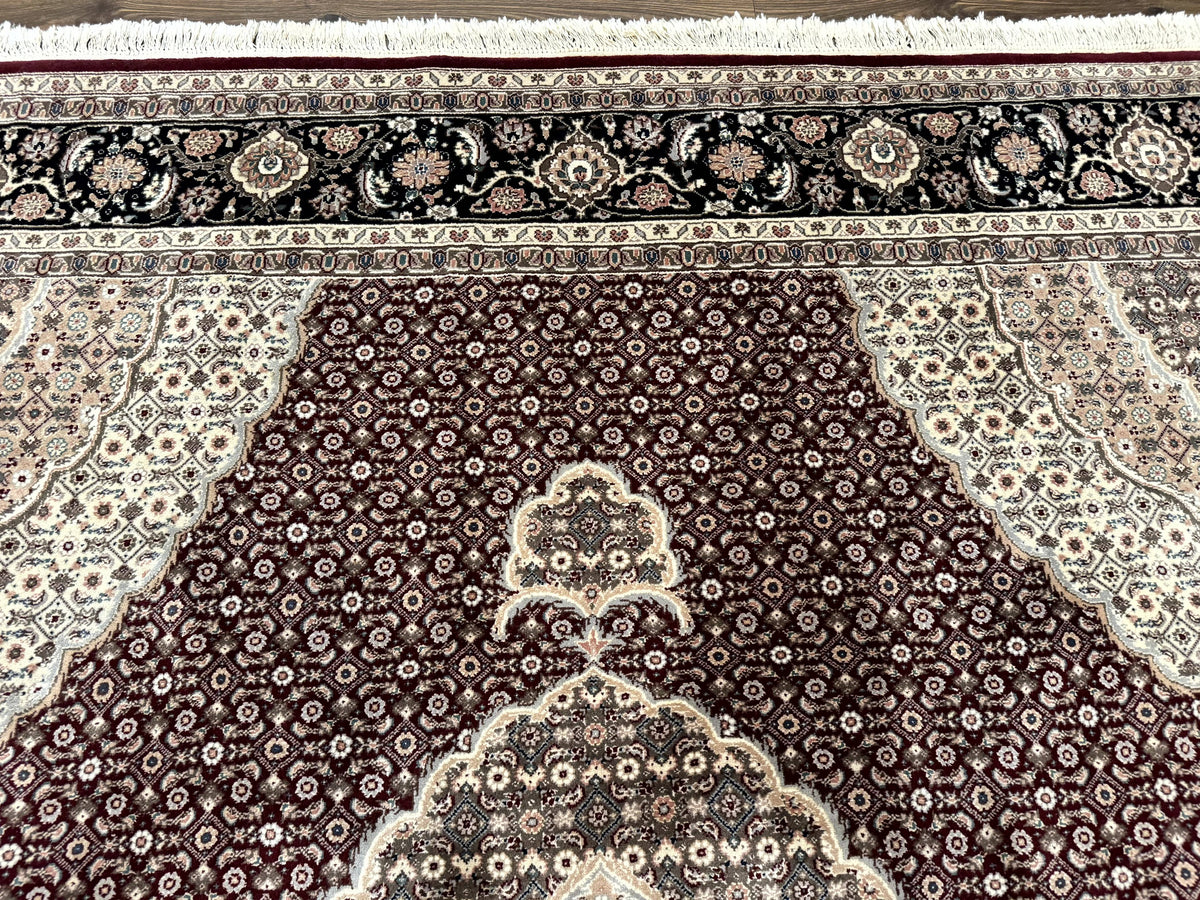 Sino Persian Rug 8x10, Herati, Elegant Oriental Carpet, Dark Maroon - Jewel Rugs, view 3