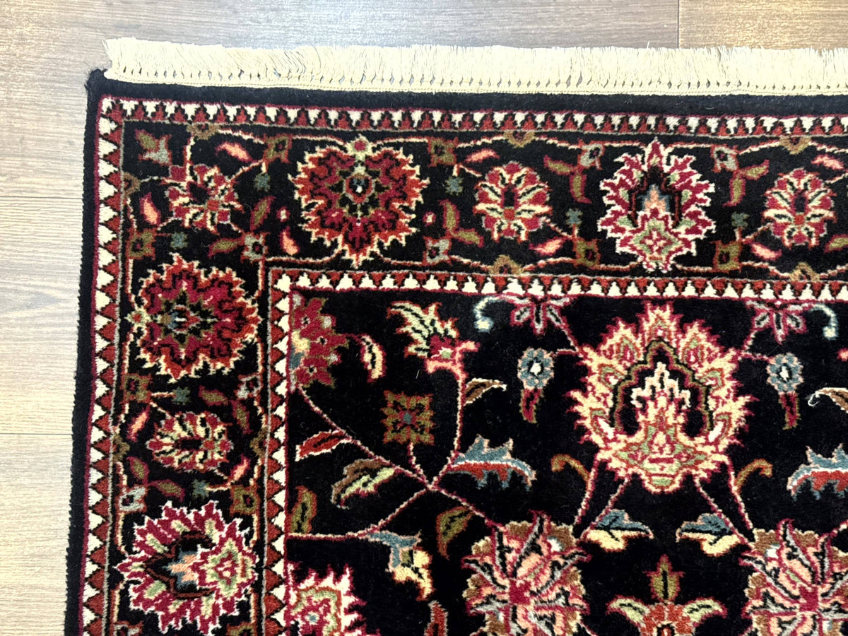 Indo Persian Sarouk Rug 3x5, Black Traditional Oriental Carpet - Jewel Rugs, view 7