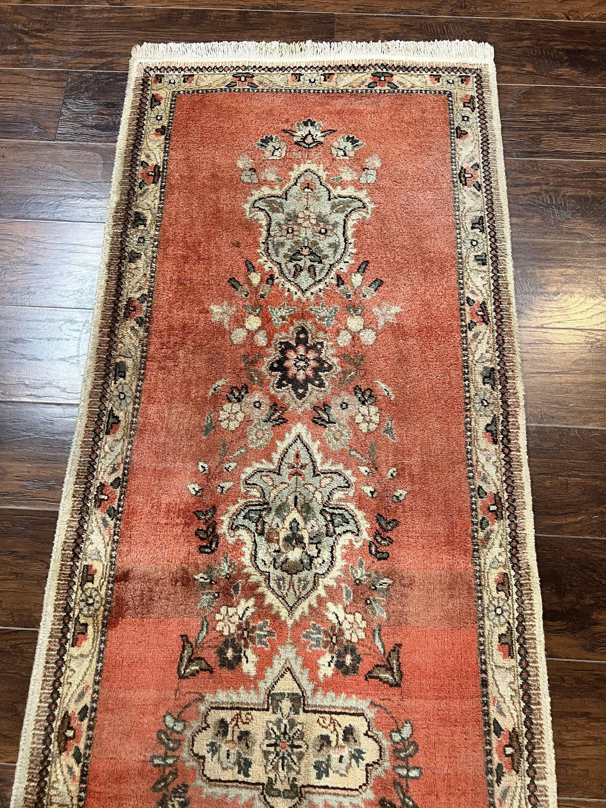 Persian Tabriz Runner Rug 3 x 12, Open Field, Terracotta - Jewel Rugs, view 5