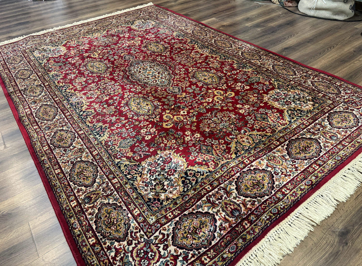 Persian Wool Rug 7x10, Couristan Carpet, Belgium Power Loomed Rug, Red, Floral, Traditional - Jewel Rugs, view 12