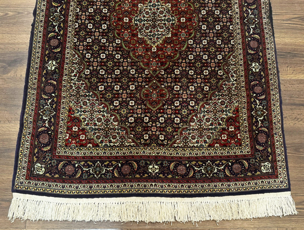 Persian Tabriz Rug 3x5, Wool on Silk Foundation, Very Fine 550 KPSI, Dark Navy Blue - Jewel Rugs, view 5
