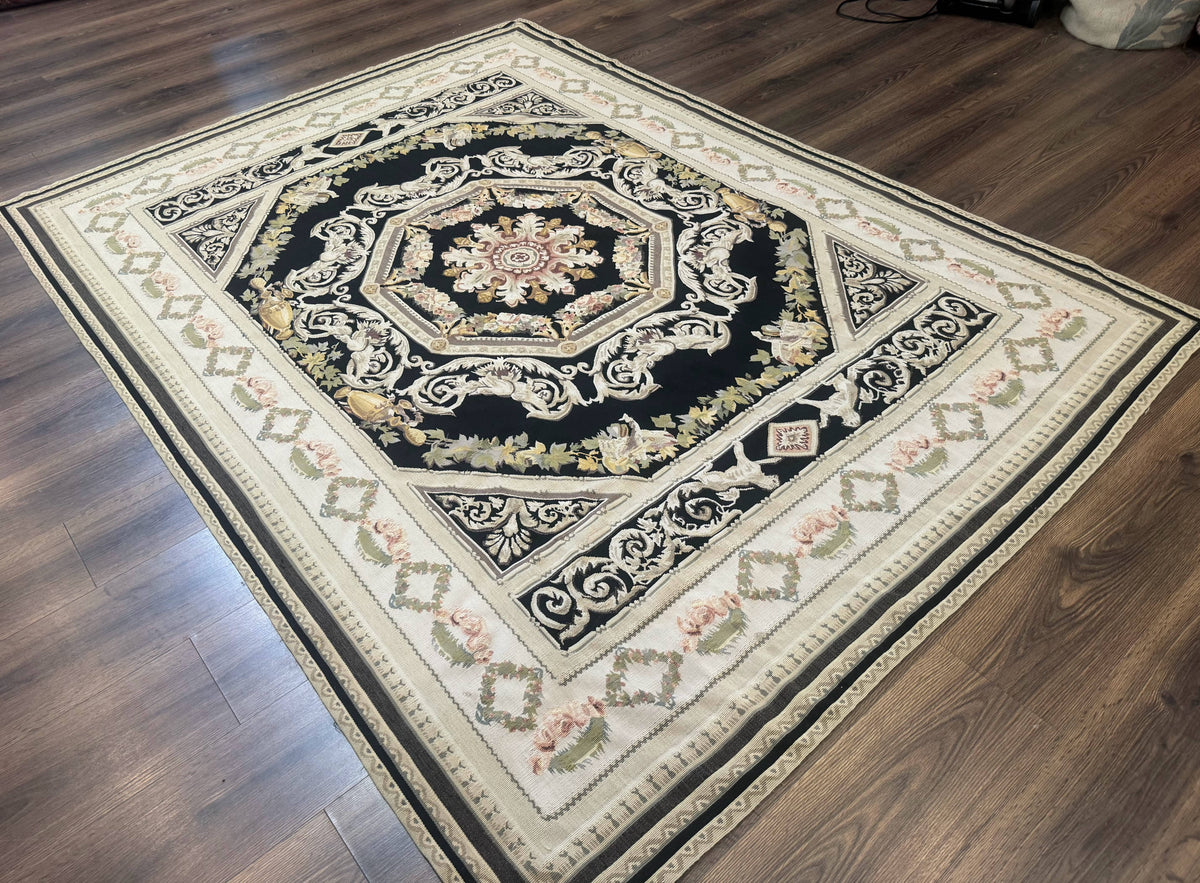 Aubusson Rug 6x8, European Design, Lion Pictorials, Black - Jewel Rugs, view 13
