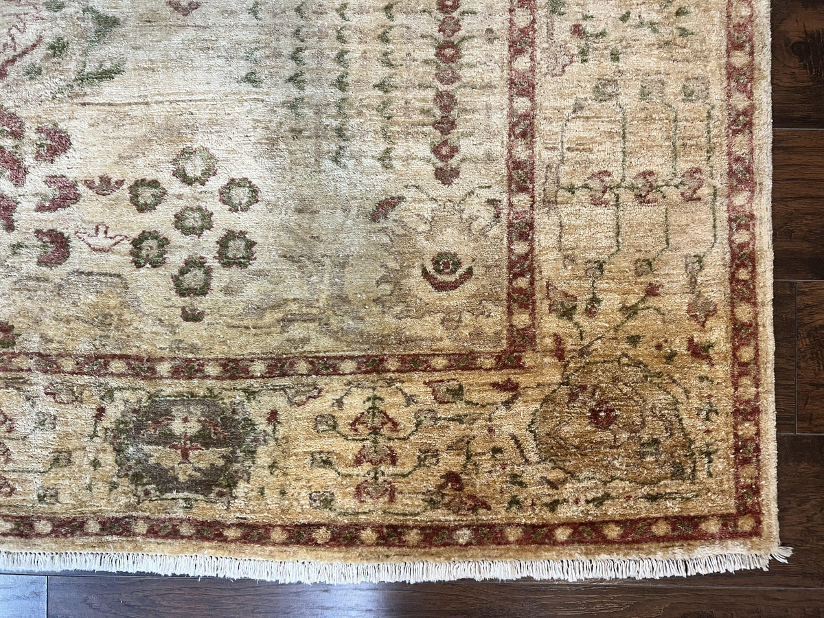 Pakistani Oushak Rug 6 x 9.6, Handmade Wool Peshawar Carpet, Farmhouse Rug - Jewel Rugs, view 10