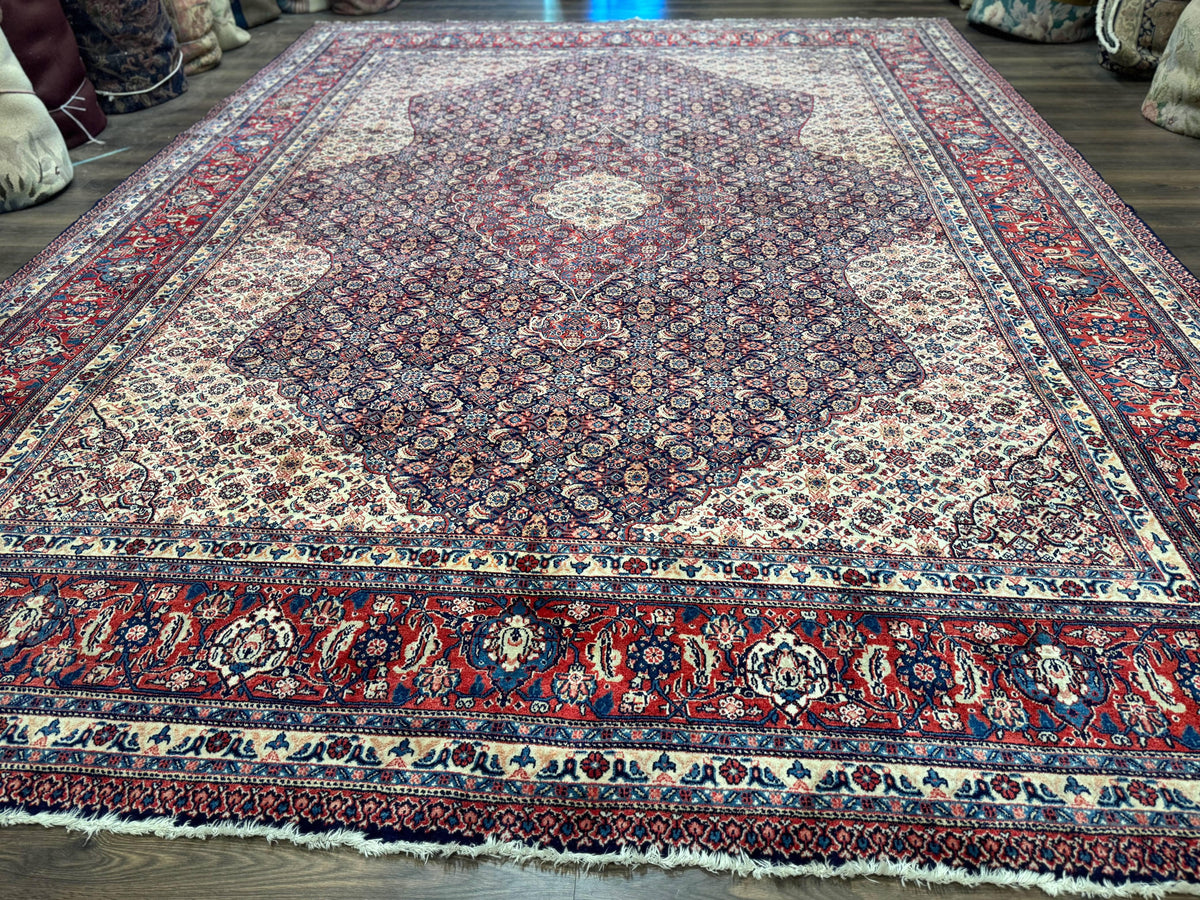 Persian Tabriz Rug 11x14 Navy Blue Herati Wool Carpet - Jewel Rugs, view 2