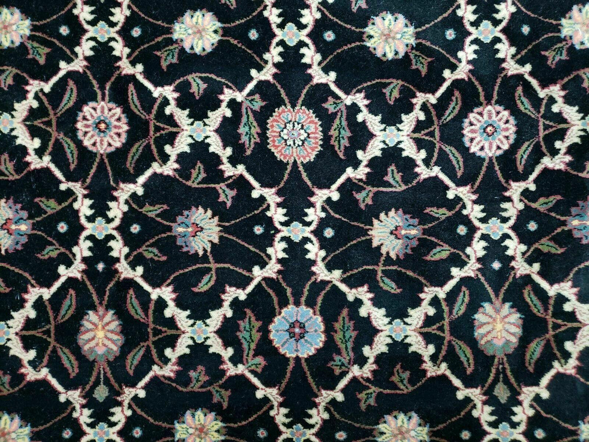 6' X 9' Handmade India Floral Oriental Wool Rug Carpet Hand Knotted Nice Black - Jewel Rugs, view 10