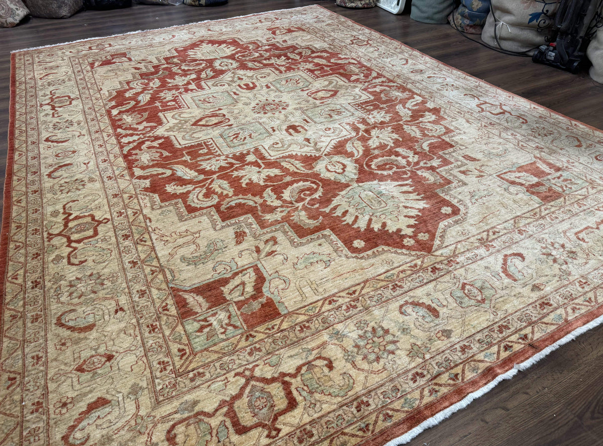 Turkish Heriz Serapi Rug 9x13, Geometric Medallion - Jewel Rugs, view 13