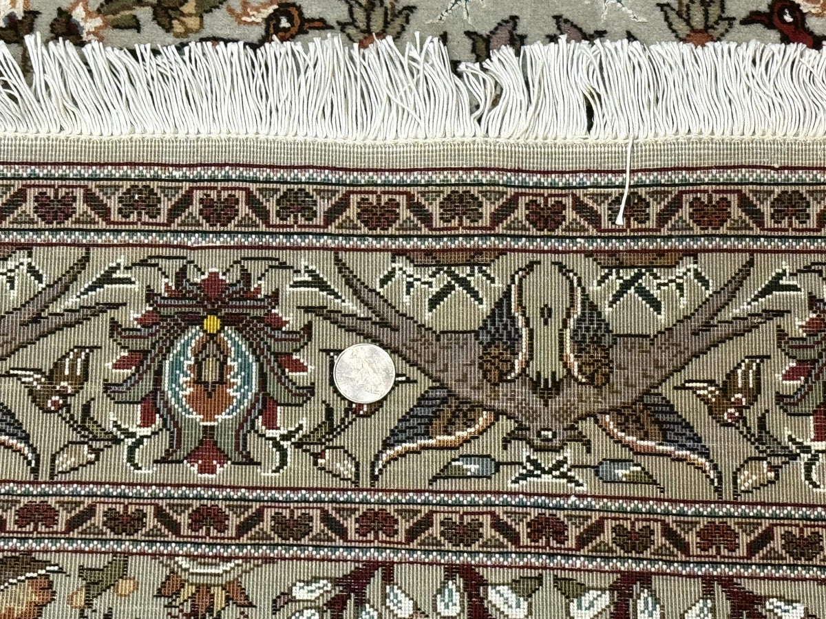 Wonderful Persian Tabriz Rug 3x5, Tree of Life, Animal Pictorials, Birds, Wool & Silk Highlights, Fine 330 KPSI - Jewel Rugs, view 11