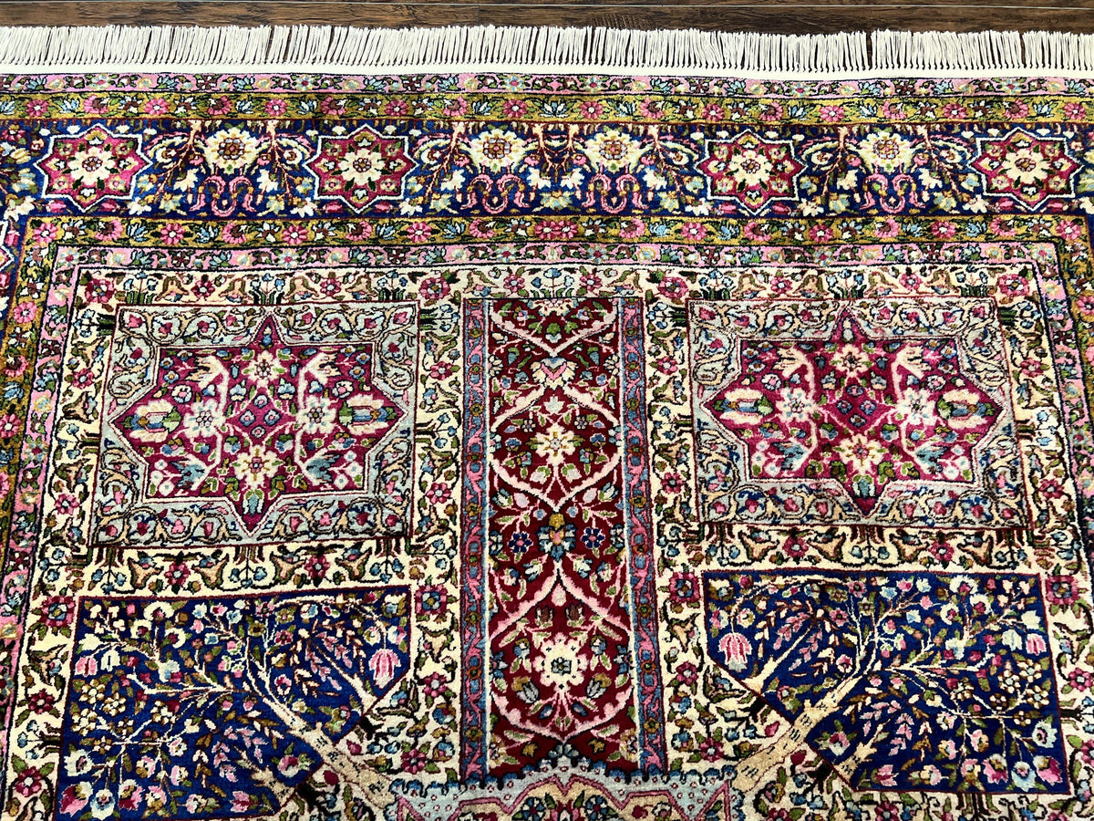 Persian Kirman Lavar Rug 8x9, Antique Persian Carpet, Colorful Multicolor 1920s Handmade Wool Rug, Garden Panel Design, Fine 200 KPSI - Jewel Rugs, view 2